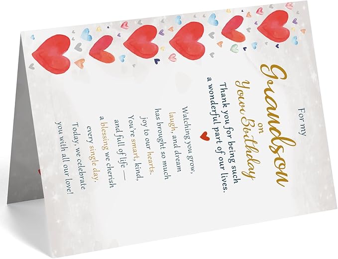 Grandson Birthday Card Gifts, Birthday Card for Grandson from Grandma Grandpa Grandparents