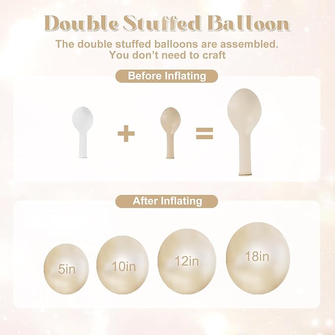 White Balloon Arch Kit 108Pcs Double Stuffed Pearl Balloons Garland Arch Kit Including Pearl White Clear Balloons for Wedding Bridal Shower Engagement Baby Shower Birthday Party Decorations