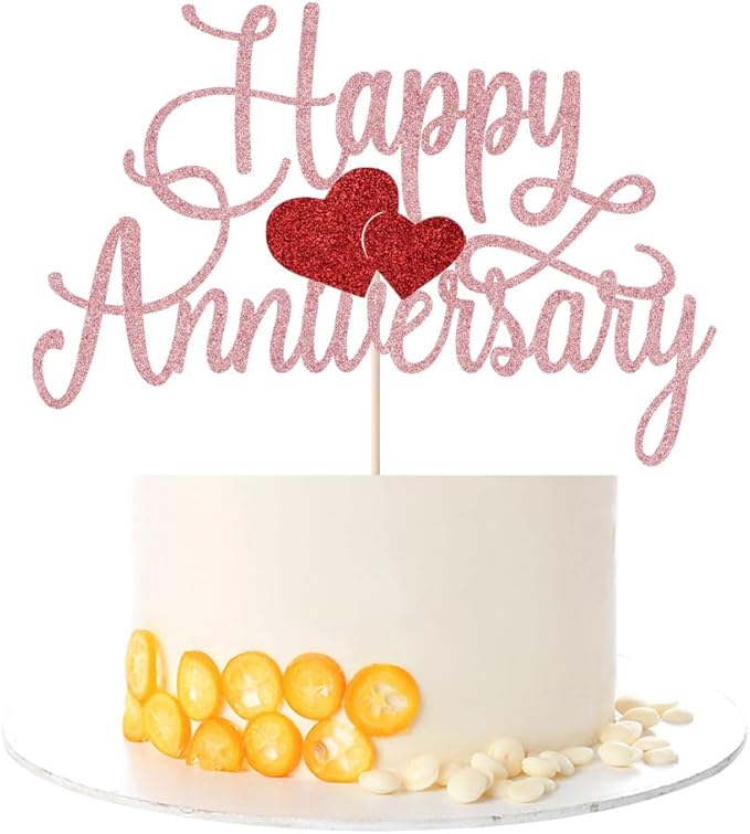 Kaoenla Happy Anniversary Cake Topper - Company Anniversary,Wedding Wedding Anniversary,Birthday Party Selected Decoration Supplies