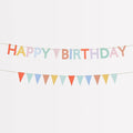 Meri Meri Mini Matchbox Happy Birthday Banner (Pack of 2), Reusable Party Decorations, 5' Birthday Party Banner with Excess Cord