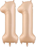 11 Balloon, Number 11 Balloon, Number Balloons 40 Inch, Beige Large Big Foil Number Balloons for Birthday Party Graduation Wedding Anniversary Bachelorette Events Party Decoration Supplies