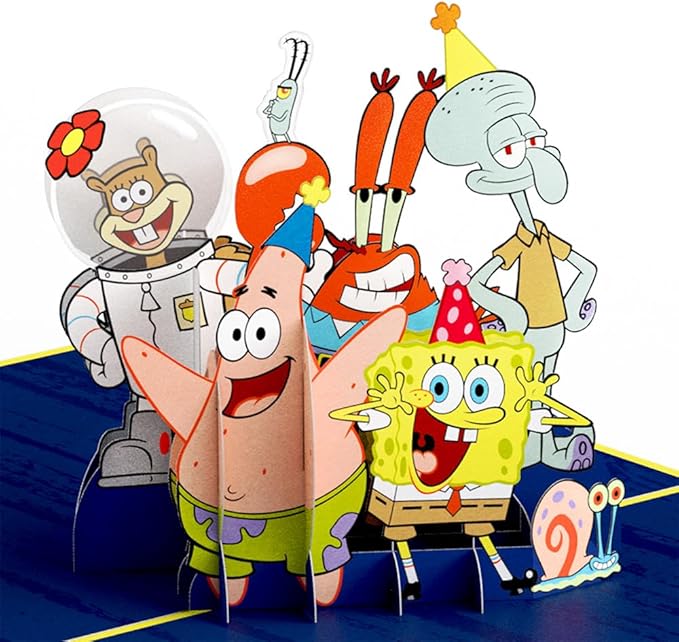 Lovepop Spongebob Squarepants Birthday Pop-Up Card for Her and Him - 3D Greeting Cards for Boys, Girls, Men, Women - 5" x 7" Card - Blank Notecard & Envelope Included