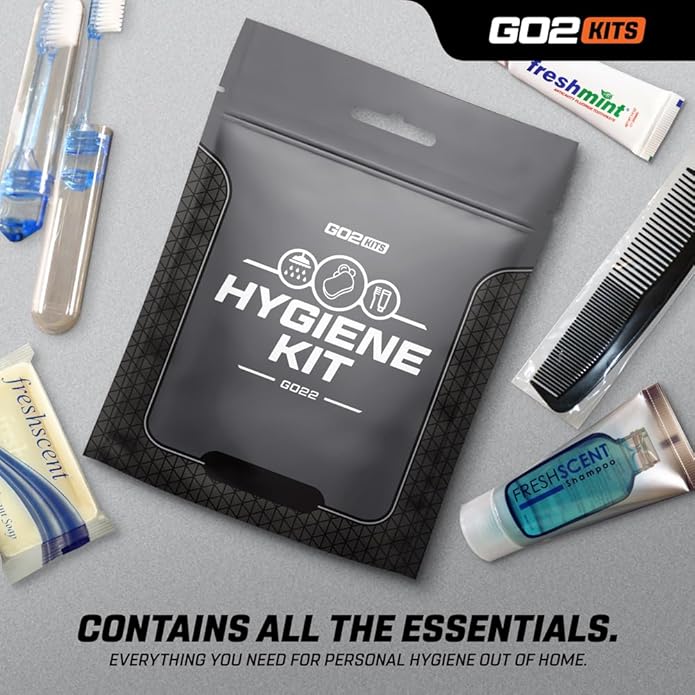 Hygiene Toiletry Travel PPE Kits for Travel, Business with Reusable Toothbrush, Bath Soap & Other Essentials