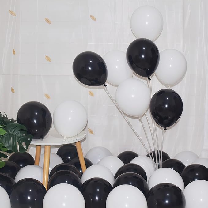 200 Pcs Black and White Balloons 5 Inch Latex Small Balloon Garland Arch Kit for Baby Shower Birthday Bridal Shower Wedding Anniversary Party Decorations