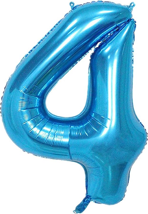 40 Inch Large Foil Helium Number Balloon Birthday Wedding Party 0-9 (Blue, 4)