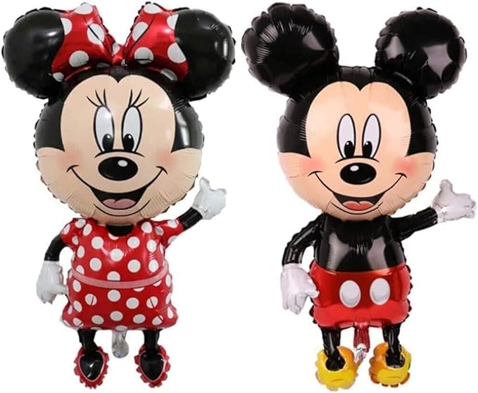 2pc Mickey Birthday Party Foil Balloons，Mickey Party Decorate Supplies