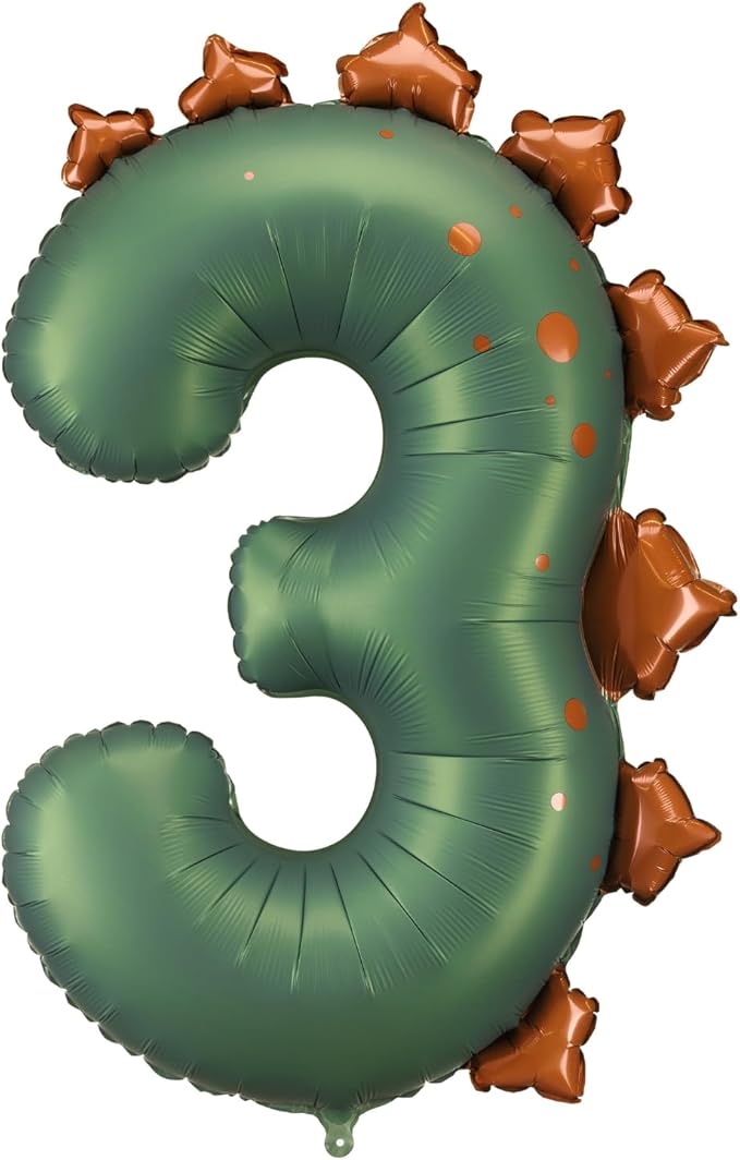 Dinosaur Number 3 Balloon PartyDeco 36 Inch Three Rex Balloons 3 Years Old Birthday Decorations Boy Dinosaur Third Birthday Party Supplies