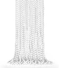 50PCS Bead Necklace, White Mardi Gras Bead Necklace Stuff Party Favors, 33" Mardi Gras Beads Necklaces, Festival Parade Throw Accessories for Wedding Birthday Celebrations Decorations