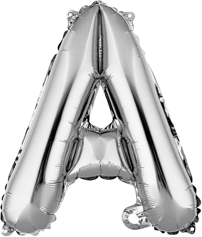 Restaurantware Balloonify 16 Inch Letter Balloon 1 Alphabet Party Balloon - Letter A Self-Sealing Silver Foil Mylar Balloon Hanging Film Decoration For Birthday Wedding Or Graduation