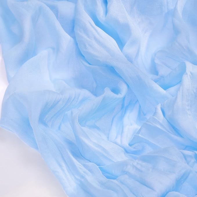 Socomi 10pcs Blue Valentine's Day Cheesecloth Table Runner Light Blue Boho Rustic Gauze 120 inch 10FT Cheese Cloth Runner for Wedding Party Baby Shower Birthday Home Decor Holiday Decorations