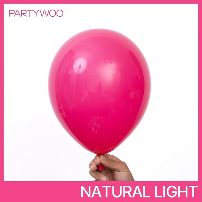 PartyWoo Hot Pink Balloons 140 pcs Different Sizes of 18 12 10 5 Inch Magenta Fuchsia Balloon Arch Kit Garland for Baby Shower Wedding Bridal Shower Anniversary Birthday Party Decorations Pink-Y12