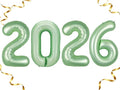 Sage Green 2026 Number Balloon, 2026 Foil Balloon Green 40 Inch, Balloons for New Years Eve Party Supplies, Sage Green Graduation Party Decorations