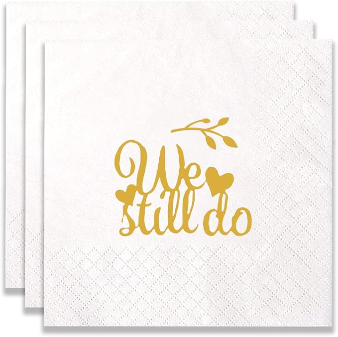 100 Count of We Still Do Paper Napkins for Wedding Anniversary Party Decoration