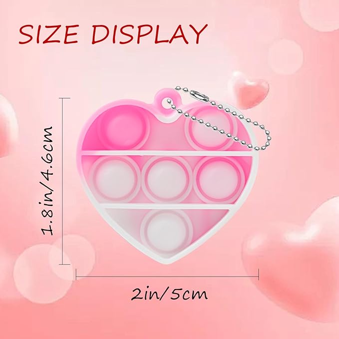 36Pcs Valentines Day Mini Pop Bubble Fidget Sensory Toys Mini Pop It Keychain Rainbow Silicone Simple Fidget Toys Fidget Relieve Anxiety Stress Hand Office Desk Toys for Kids Adults