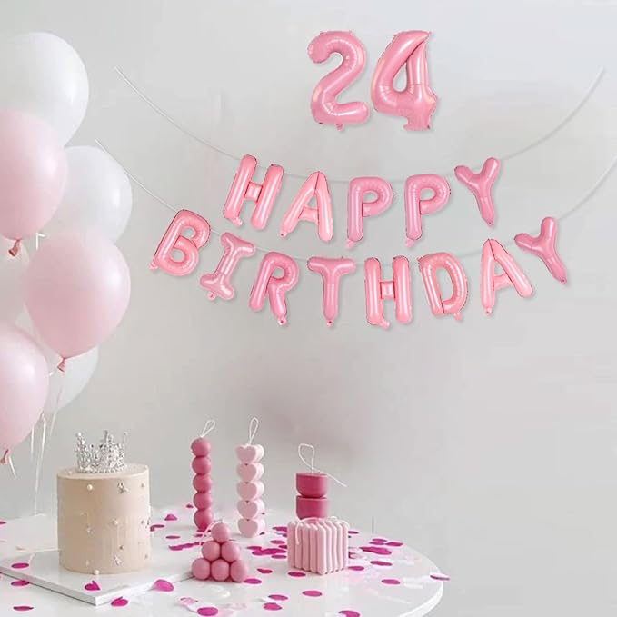 2 Set 20 Pcs Number Balloons 16 Inch Pink 0-9 Number Mylar Foil Balloons Pink Custom Digital Balloons for Birthday Party Engagement Graduations Anniversary Baby Shower Decor Party Supplies