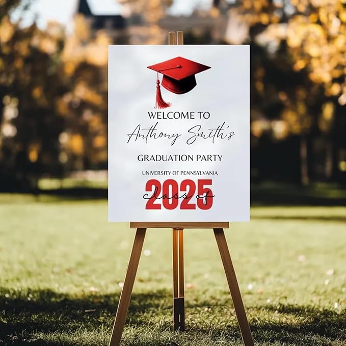 Graduation Party Welcome Sign, Photo Graduation Poster, Greenery Grad Poster, Grad Party Decorations, Senior 2025 2026, Class of 2025 Welcome Board,Custom Grad Celebration Sign, Graduates, Canvas 3
