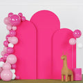 Arch Covers Set 6FT 6.6FT 7.2FT Hot Pink Wedding Arch Cover for Metal Arch Frame Spandex Fitted Arch Cover 2 Sides Arch Covers Stretchy Fabric Arch Stand Cover for Parties Wedding
