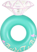 HeySplash Pool Floats, Inflatable Diamond Ring Pool Float, Large Engagement Ring Floatie for Bachelorette Party, Swim Tube River Lake Wedding Bride Stagette Decor Fun Toy Raft for Adults, Green