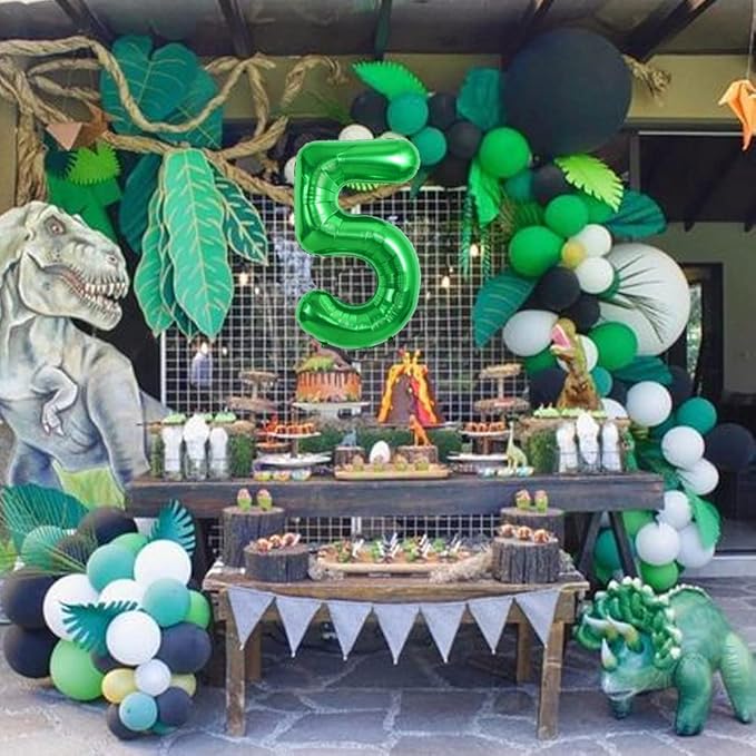 TONIFUL 40 Inch Dark Green Large Numbers Balloon 0-9 Birthday Party Decorations,Foil Mylar Big Number 5 Balloon Digital 5 for Birthday Party,Wedding, Bridal Shower Engagement Photo Shoot, Anniversary