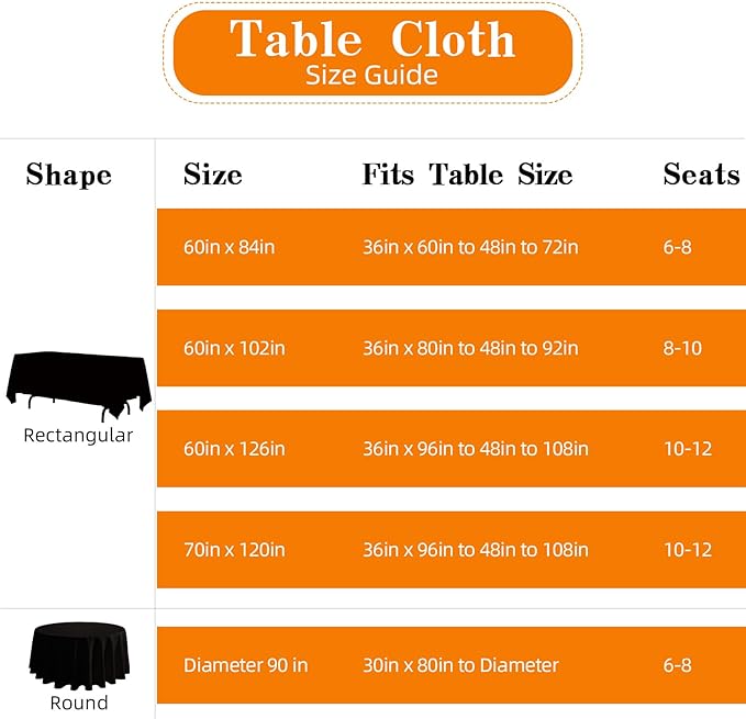 WIGENIUS 6 Pack Black Table Cloth Rectangle Tablecloths 60X102 Inch,Polyester Table Cloth for 6 Foot Rectangle Tables,Wrinkle Resistant Washable Fabric Table Covers for Party,Wedding Banquet