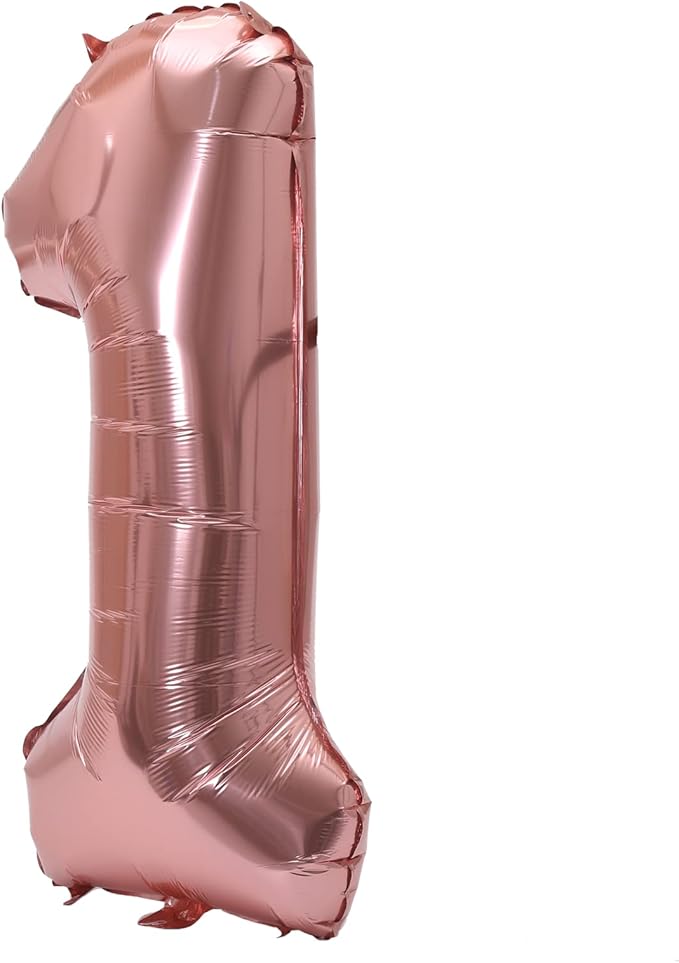 YPSelected 32 Inch Large Foil Helium Number Balloon Birthday Wedding Party 0-9 (Rose Gold, 1)