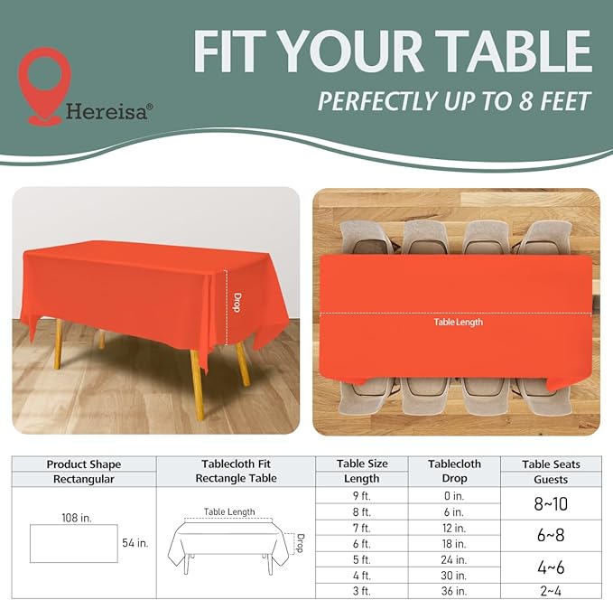 Plastic Tablecloths 4 Pack Rectangle