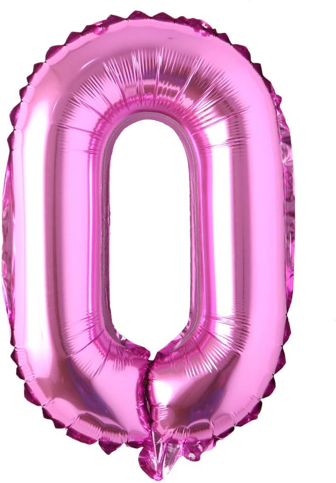 16" inch Single Rose Red Alphabet Letter number Balloons Aluminum Hanging Foil Film Balloon Wedding Birthday party decoration banner Air Mylar Balloons (16 inch Rose Red O)