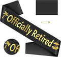 Officially Retired Sash Gold Foil, Black Retirement Party Sash for Men or Women, The Legend Has Retired Sash, Great for Retirement Party Supplies, Gifts & Decorations (Black, Gold)