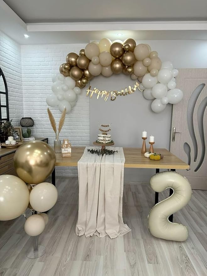 40 Inch Number Balloons, Balloons for Woman Man 12th Birthday Decoration, Cream Foil Number 12 Ballon for 12, 21 Wedding, Anniversary, Bridal Shower, Graduation, Valentine's Day