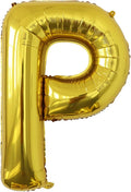 P Letter Foil Balloons 40 Inch, Gold Helium Foil Mylar Balloons, A to Z Self Sealing Large Letter Balloons Optional, Gold P Balloon for Birthday Party Decorations
