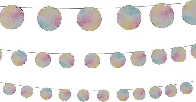 Fun Express 7 ft. x 4 1/4" Pastel Watercolor Ready-to-Hang Garland Decoration