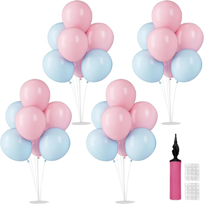 6 Sets Balloon Stand Kits, Balloon Sticks with Base for Table Centerpieces Graduation Birthday Baby Shower Gender Reveal Party Decorations
