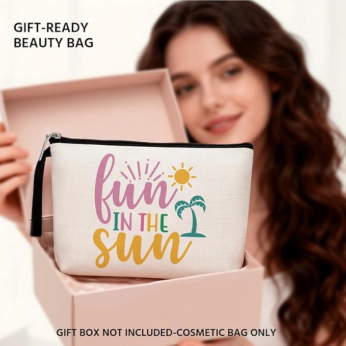 Beach Essentials Gifts Sunscreen Bag Beach Accessories Cruise Gifts for Women Girls Makeup Bag Summer Bags Ocean Cosmetic Bag Ocean Themed Gifts Summer Lovers Gift