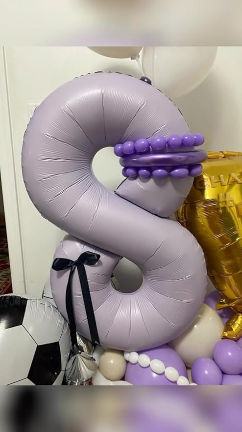 Lilac Number 3 Balloon 40 Inch, Lavender 3 Balloon Number, Mauve 3rd Birthday Decorations, Lilac Mauve Party Supplies for Boys Girls