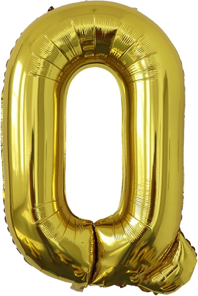 Q Letter Balloons, 40 Inch Large Gold Letter Balloons, A to Z Mylar Balloons Letters, Q Foil Balloon, for Birthday, Baby Shower, Wedding, Anniversary Party Decoration
