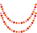 Boao 2 Pieces Wool Felt Ball Garland Colorful Pom Pom Garland Handmade 6.5 Feet Long 24 Balls Felt Banner for Wall Christmas Tree Decoration (Hot Pink,Pink,Orange)