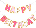 Happy Birthday Banner - 9ft Pre-Strung Happy Birthday Sign for Women, Men, Girls, Boys - No DIY Birthday Decorations & Party Supplies(Roseo Pink)