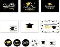 6 Pack Gold Foiled 5x7in 2025 Graduation Cards 2025 with Envelopes and Stickers,6 Elegant Designs Graduation Card Pack