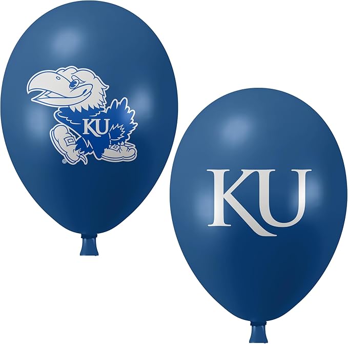 Kansas Jayhawks Balloons 10 Pack 11" Official Licensed Logos, Helium Quality Latex Balloons, Perfect for College Football Team Celebration, Decorated Front and Back by Westrick