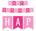 Andaz Press Hanging Pennant Banner Party Decorations, Pink, Fuchsia Hot Pink, Happy Birthday, 1-Pack, Approx. 5-Feet, Girl Princess Sweet 16 Mis Quince Quinceanera Colored Supplies