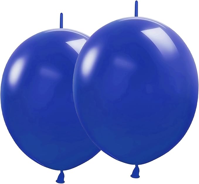 Link Balloons 6 Inch - 100 Pcs Quick Link Balloon Latex Linking Balloons Connected Linkable Balloon Birthday Wedding Party Decorations(Royal Blue)