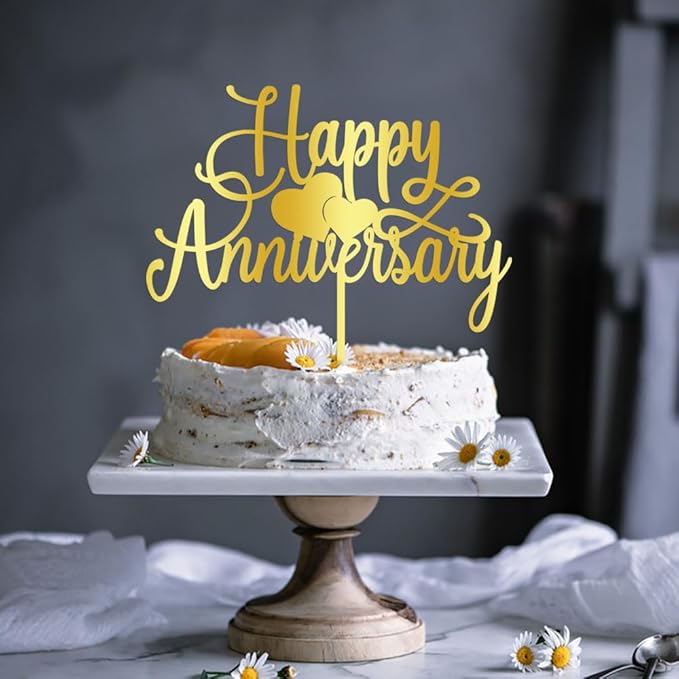 Kaoenla Happy Anniversary Cake Topper - Company Anniversary,Wedding Wedding Anniversary,Birthday Party Selected Decoration Supplies
