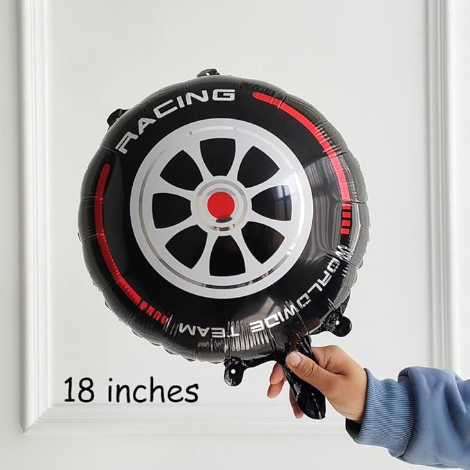 Race Car Balloon Garland Arch Kit 166PCS Dusty Blue Black Latex Balloon Wheel Checkered Foil Balloons for Race Car Two Fast Birthday Party Decorations