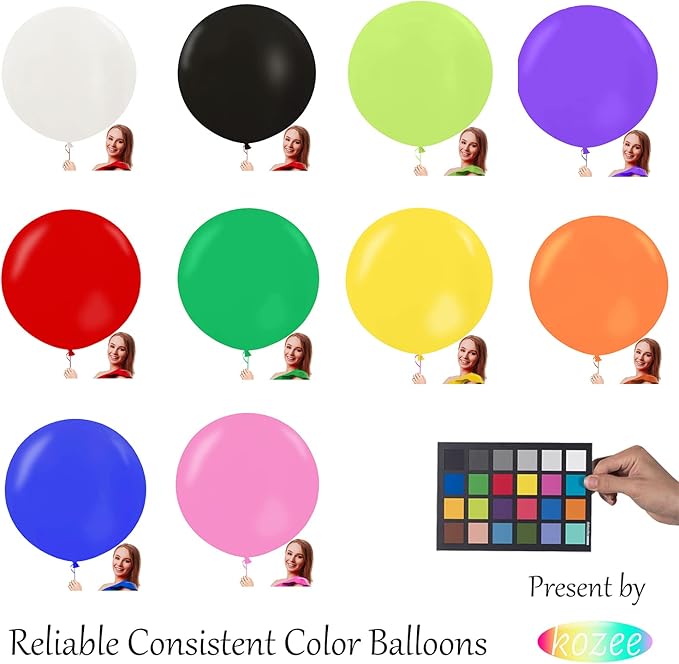 20 pieces 24 inch Large Primary color Balloons Giant Assorted Colors Latex Balloon Jumbo Balloons for Birthday Wedding Party anniversary Festival Event Carnival Decorations