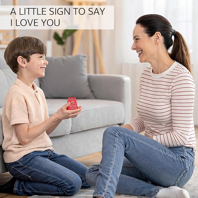 Gift for Mom – “Mom, A Little Sign to Say I Love You” – Valentines Day Unique Mother’s Day, Birthday Gift for Moms, Cute Desk Decor, Novelty Sign for Mothers