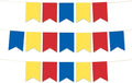 Andaz Press Hanging Pennant Banner with String, Red, Yellow, Royal Blue, 1-Set, 24 Pennants, Approx. 12-Feet Long, Kids Birthday Sesame Street Theme Colored Supplies