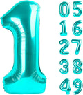 Teal Blue Number 1 Balloon 40 inch, Number 1 Birthday Balloons for Boy Girl, Teal Blue Foil One Balloon for 1st 10 11 12 16 18 Birthday Party, Anniversary Celebration Number Decorations