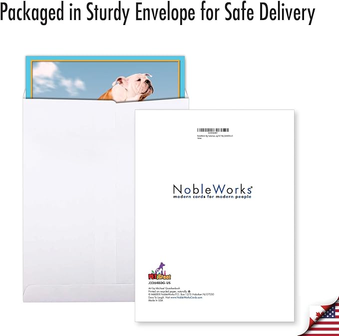 NobleWorks Big Humorous Birthday Greeting Card From Us 8.5 x 11 Inch with Envelope (1 Pack) Big, Jumbo Bday Dog On Trike J3204BDG-US