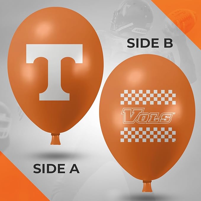 Tennessee Volunteers Balloons 10 Pack 11" Official Licensed Logos, Helium Quality Latex Balloons, Perfect for College Football Team Celebration, Decorated Front and Back by Westrick