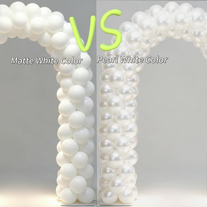 Pearl White Balloons 12 Inch 50PCS Matte Balloons Round Pearlized White Latex Balloons for Wedding Birthday Christmas Baby Shower Anniversary Backdrop White Theme Party Arch Decorations